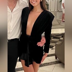 House of CB Black Velvet Dress